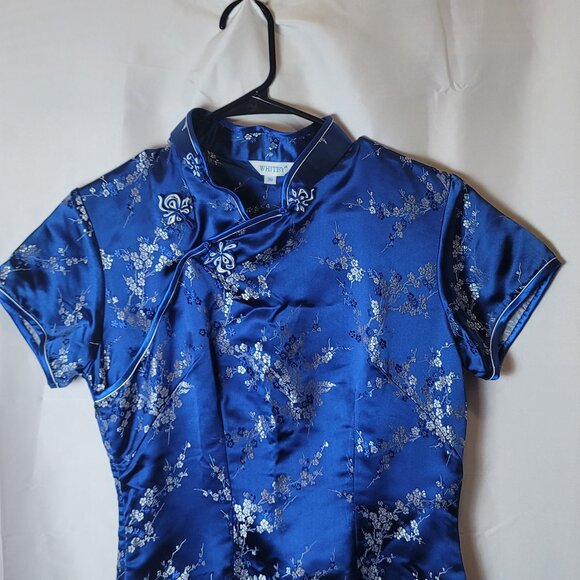 Traditional Blue Chinese Dress Size 36 Small - Picture 4 of 10